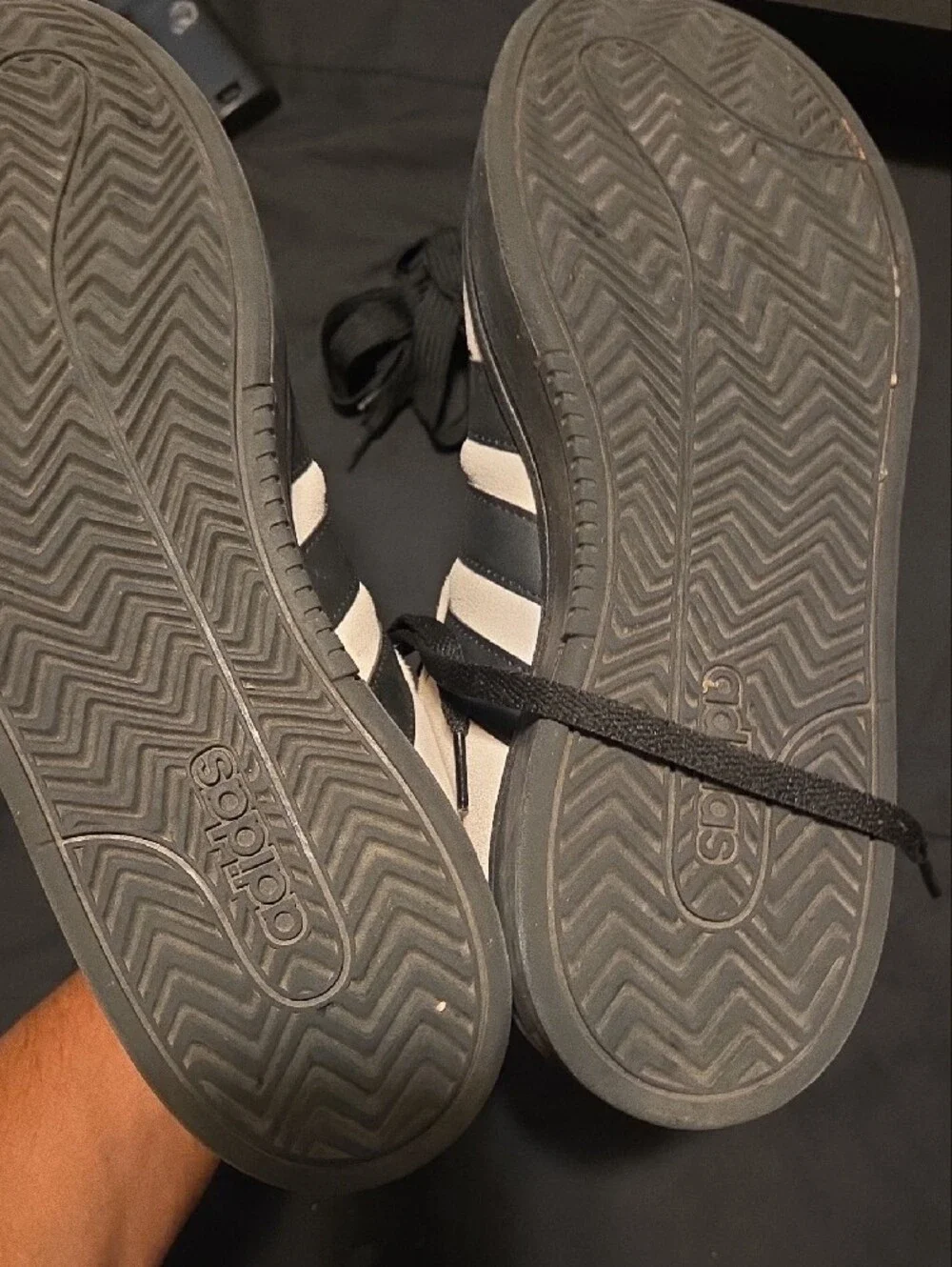 adidas Men’s Grey Suede Sneakers with Black Stripes